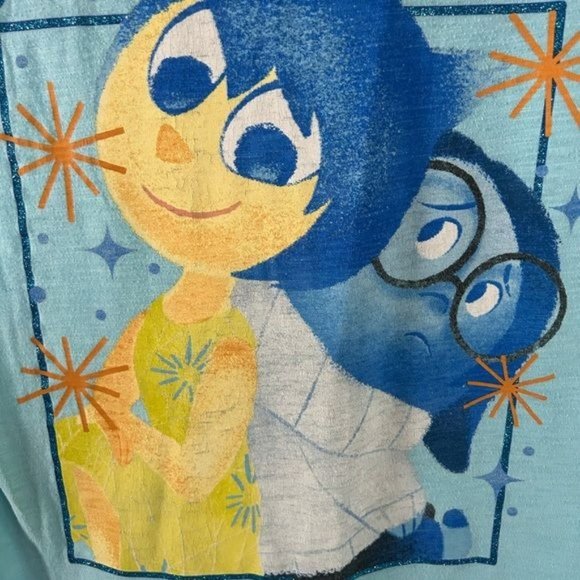 Pixar Inside Out Sz Girls Large Joy & Sadness Graphic T-Shirt - Picture 4 of 12